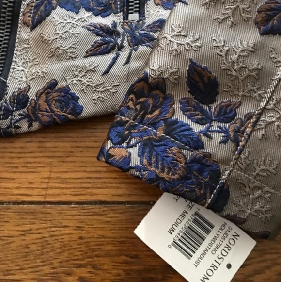 NWT BlankNyc Floral Brocade Women's Moto Jacket - Picture 7 of 9